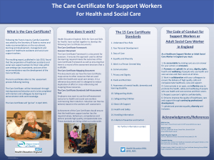 Care Certificate Poster with blank contact section