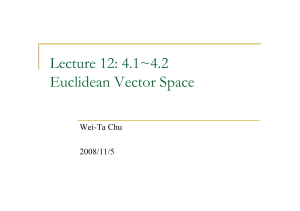 Lecture 12 Euclidean Vector Space