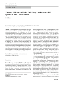 Enhance Efficiency of Solar Cell Using Luminescence PbS