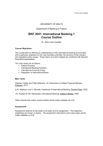 International Banking 1 Course Outline