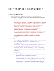 Professional Responsibility Law Outline (MPRE)