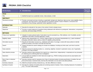 PRISMA 2009 checklist