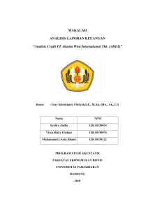 Analisis kredit Syafira, Virca, dan Livain