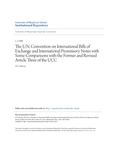 The U.N. Convention on International Bills of Exchange and Intern