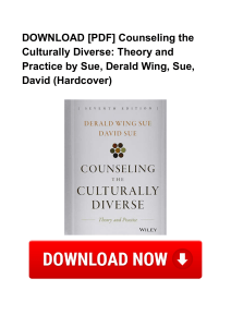 *^Counseling The Culturally Diverse Theory And Practice by Sue Derald Wing Sue David Hardcover PDF#