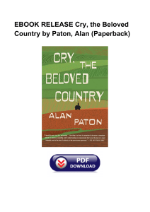 ^DOWNLOAD~Cry The Beloved Country by Paton Alan Paperback pdf*