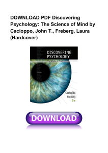 *FILE~Discovering Psychology The Science Of Mind by Cacioppo John T. Freberg Laura Hardcover^