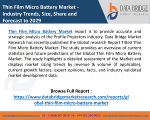 Thin Film Micro Battery Market Analysis-2022 regarding key factors including the major Drivers, Challenges, Opportunities 2029