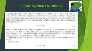 FLOATING PIONT NUMBERS
