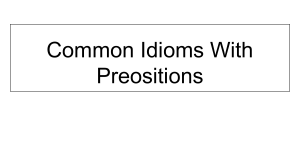 Common Idioms With Preositions