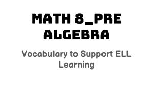 Math 8 Pre Algebra Vocabulary