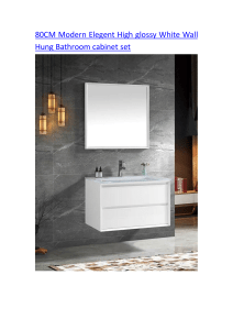 80CM Modern Elegent High glossy White Wall Hung Bathroom cabinet set