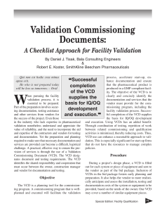 Validation Commissioning Documents