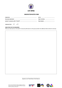 COT-RPMS Observation Notes Form