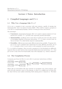 MIT Intro to Cpp lec01