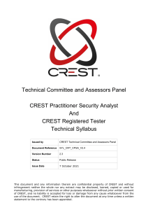 CREST CPSA/CRT Technical Syllabus