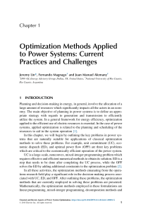 Optimization Methods for power systems