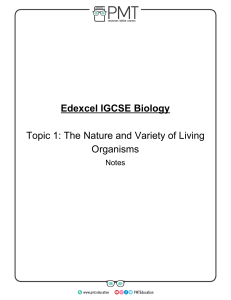 Detailed-Notes---Topic-1-The-Nature-and-Variety-of-Living-Organisms---Edexcel-Biology-IGCSE