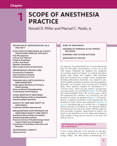 1. SCOPE OF ANESTHESIA PRACTICE