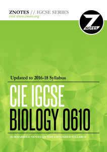 BIOLOGY 0610 NOTES
