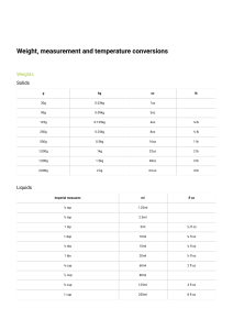 Conversion tables for weights, cooking measures and temperatures | Sanitarium Health Food Company
