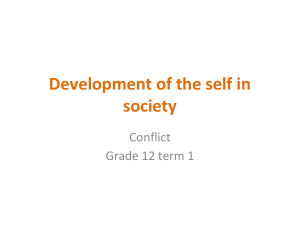 Conflict Resolution: Self in Society