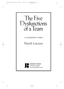 Patrick Lencioni - The Five Dysfunctions of a Team - A Leadership Fable