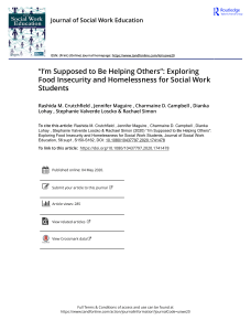 Exploring homelessness for social work students