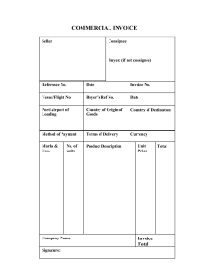 COMMERCIAL INVOICE