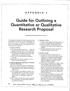 Guide for outlingin a quanative or qualatative 