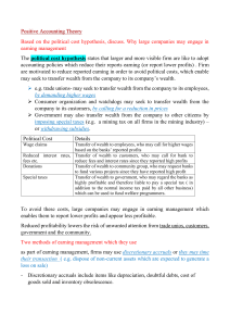 Positive Accounting Theory & Earnings Management