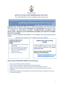 2021 Univen Application Form