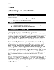 Lesson Plan Week 1 Networking