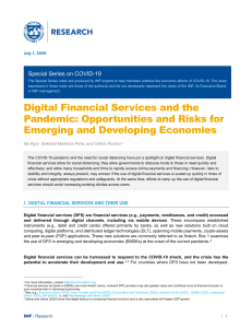 Digital financial services and the pandemic