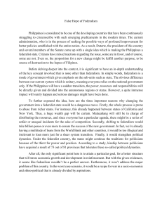 Federalism-Position Paper