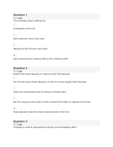 Monetary Policy Quiz: Fed, Keynesian Model, Taylor Rule