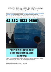 KONTRAKTOR BESAR, CALL +62 852-1533-9500, Pabrik Bio Septic Tank Melayani Gedebage Kabupaten Bandung