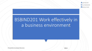 Sample BSBIND201 R1 -PowerPoint 2019v1ACR