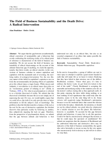 Business Sustainability & the Death Drive: A Radical Intervention