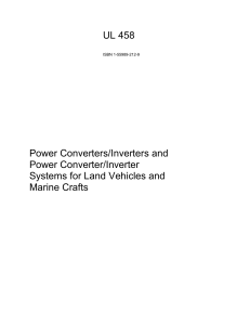 UL458 - Power Converters/Inverters and Power Converter/Inverter Systems for Land Vehicles and Marine Crafts
