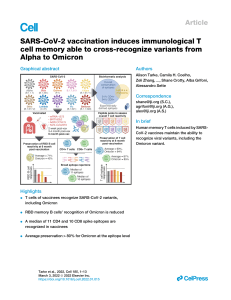 SARS-CoV-2 vaccination induces immunological T cell memory able to cross-recognize variants from Alpha to Omicron