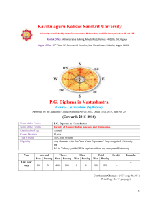 Kavikulguru Kalidas Sanskrit University P.G. Diploma in Vastushastra Syllabus