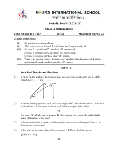 CLASS 10 MATHS PT 3 SAMPLE QUESTION PAPER 