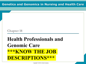 Health Professionals and Genomic Care - CH18 