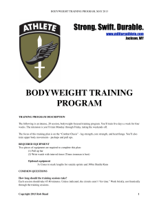 Bodyweight Training Program