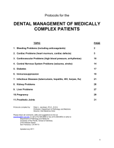 Dental Management of Medically Complex Patients