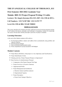 PROJECT PROPOSAL WRITING MODULE OUTLINE OCT 2020 YR 3