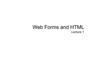 Web Forms and HTML (Lect-1)