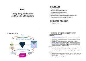 Topic 1 - HK Tax System and Tax Admin
