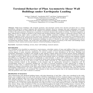 Torsional Behavior of Plan Asymmetric Sh